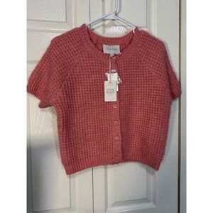 Pink Rose NWT Button Down Cardigan Sweater Pink Size Medium